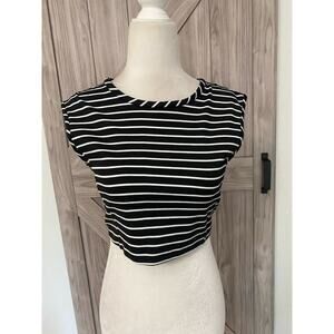 Jennifer Hope med black striped crop top